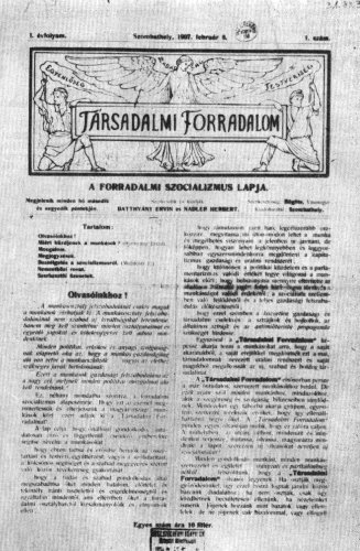 T�rsadalmi Forradalom. Szombathely. 1907. febr. 8.